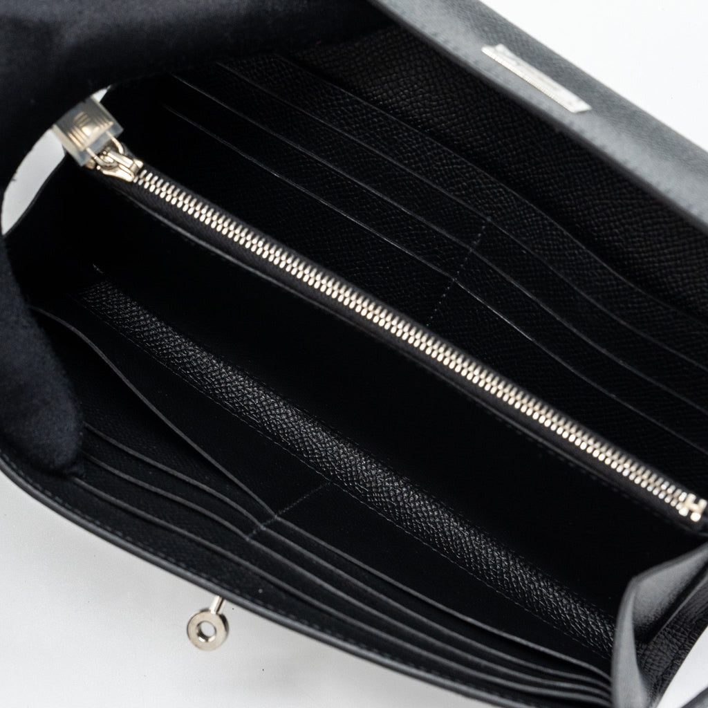 HERMES KELLY LONG WALLET EPSOM BLACK SHW