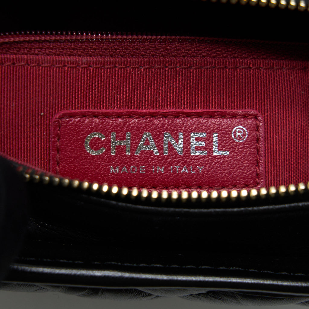 CHANEL CHEVRON GABRIELLE HOBO BAG BLACK WITH GOLD AND SILVER HARDWARE