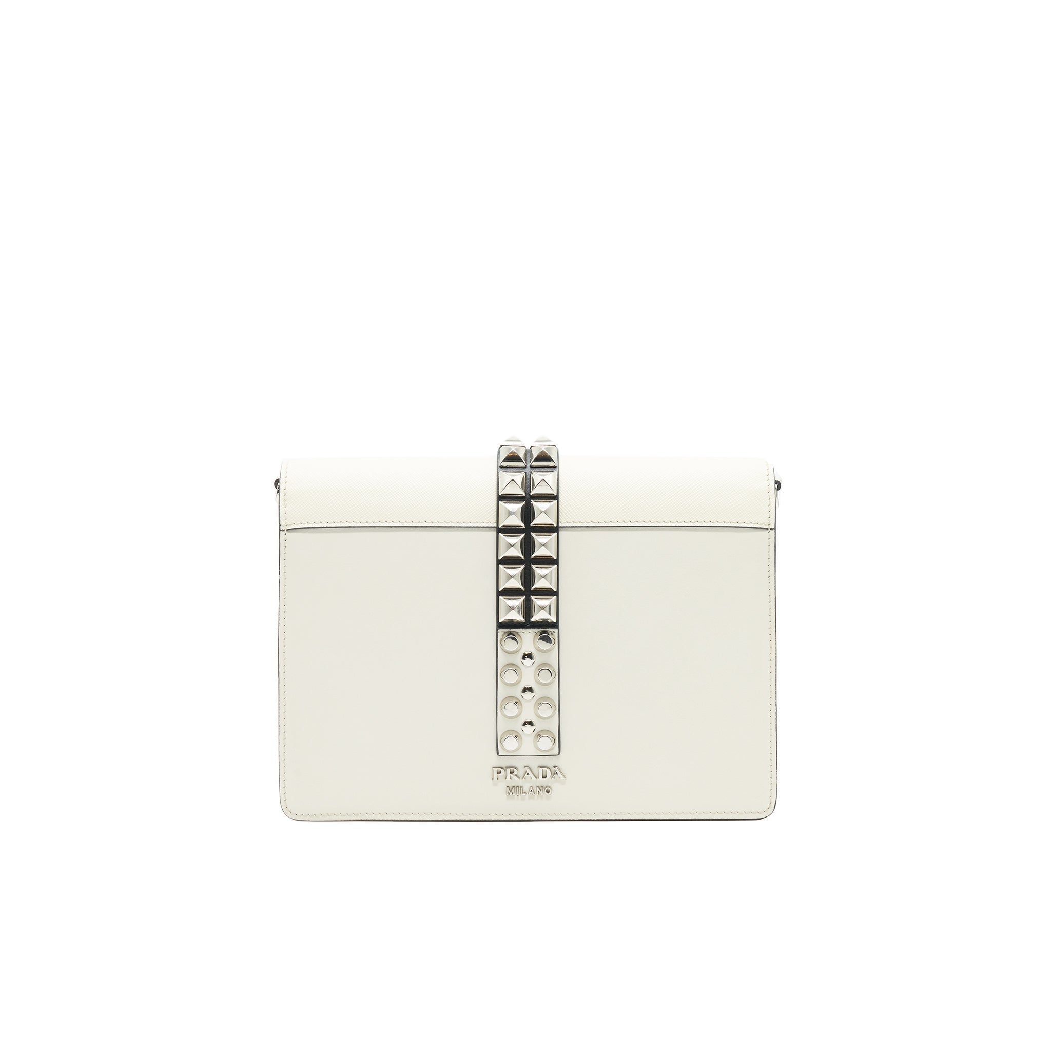 PRADA WOMAN'S MESSANGER BAG WHITE WITH SHW