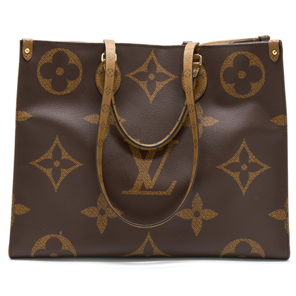 LOUIS VUITTON ON THE GO GM MONOGRAM REVERSE CANVAS GHW