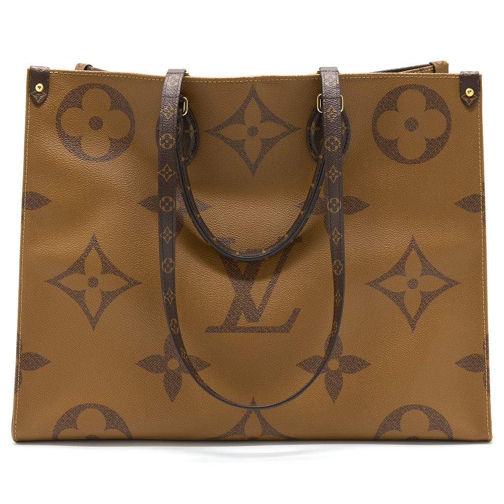 LOUIS VUITTON ON THE GO GM MONOGRAM REVERSE CANVAS GHW
