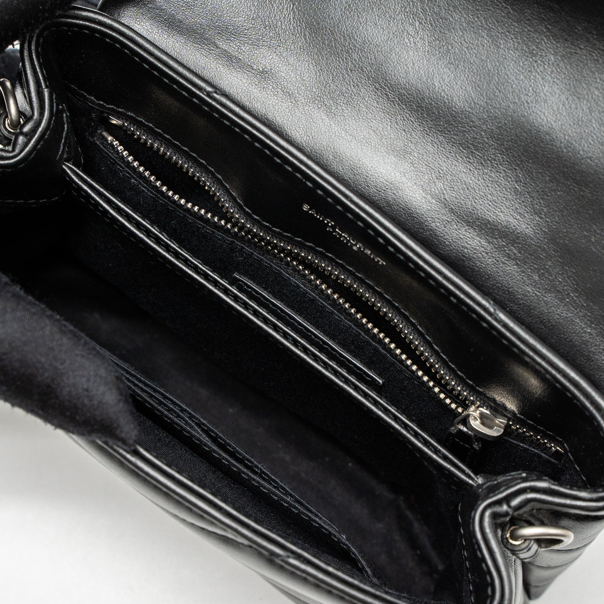 SAINT LAURENT LOULOU TOY STRAP BAG CALFSKIN BLACK SHW