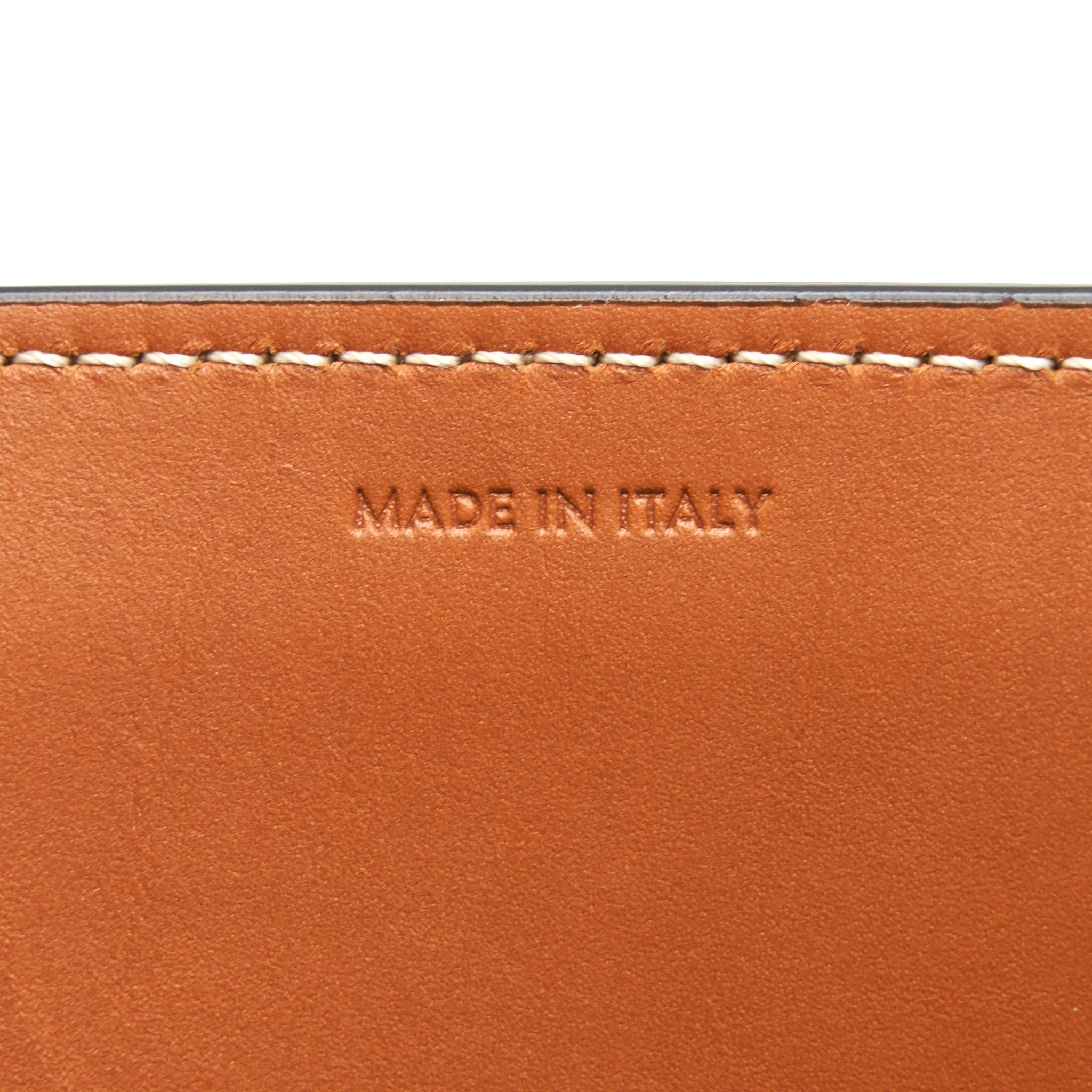 CELINE SMALL VERTICAL CABAS CELINE IN MAILLON TRIOMPHE JACQUARD AND CALFSKIN NAVY / TAN