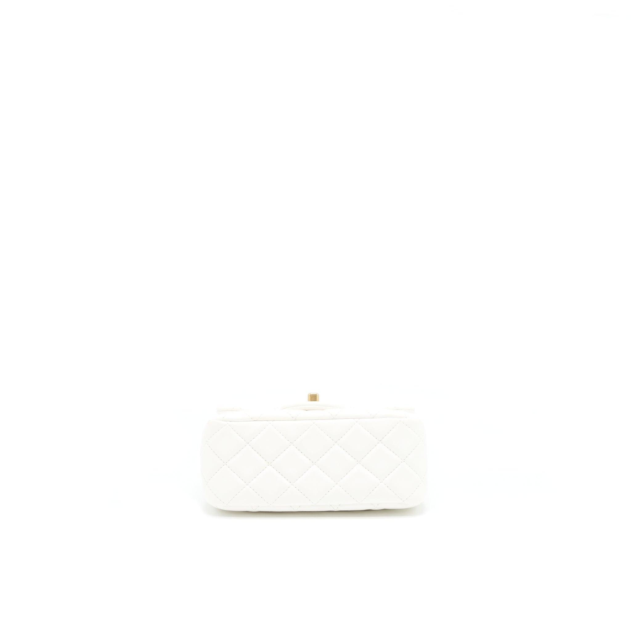 CHANEL PEARL CRUSH MINI SQUARE FLAP BAG WHITE GHW