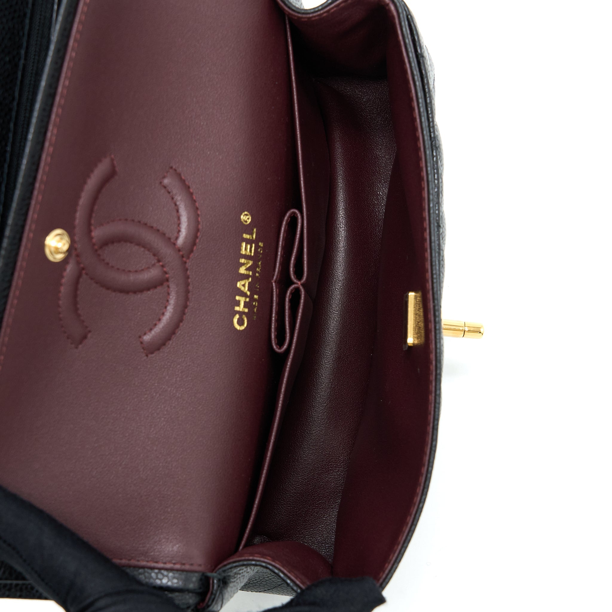 CHANEL SMALL CLASSIC FLAP BAG CAVIAR BLACK GHW (MICROCHIP)