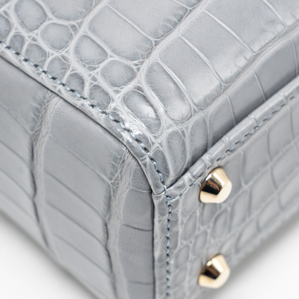 DIOR MINI LADY DIOR ALLIGATOR MISSISSIPPIENSIS GREY LGHW