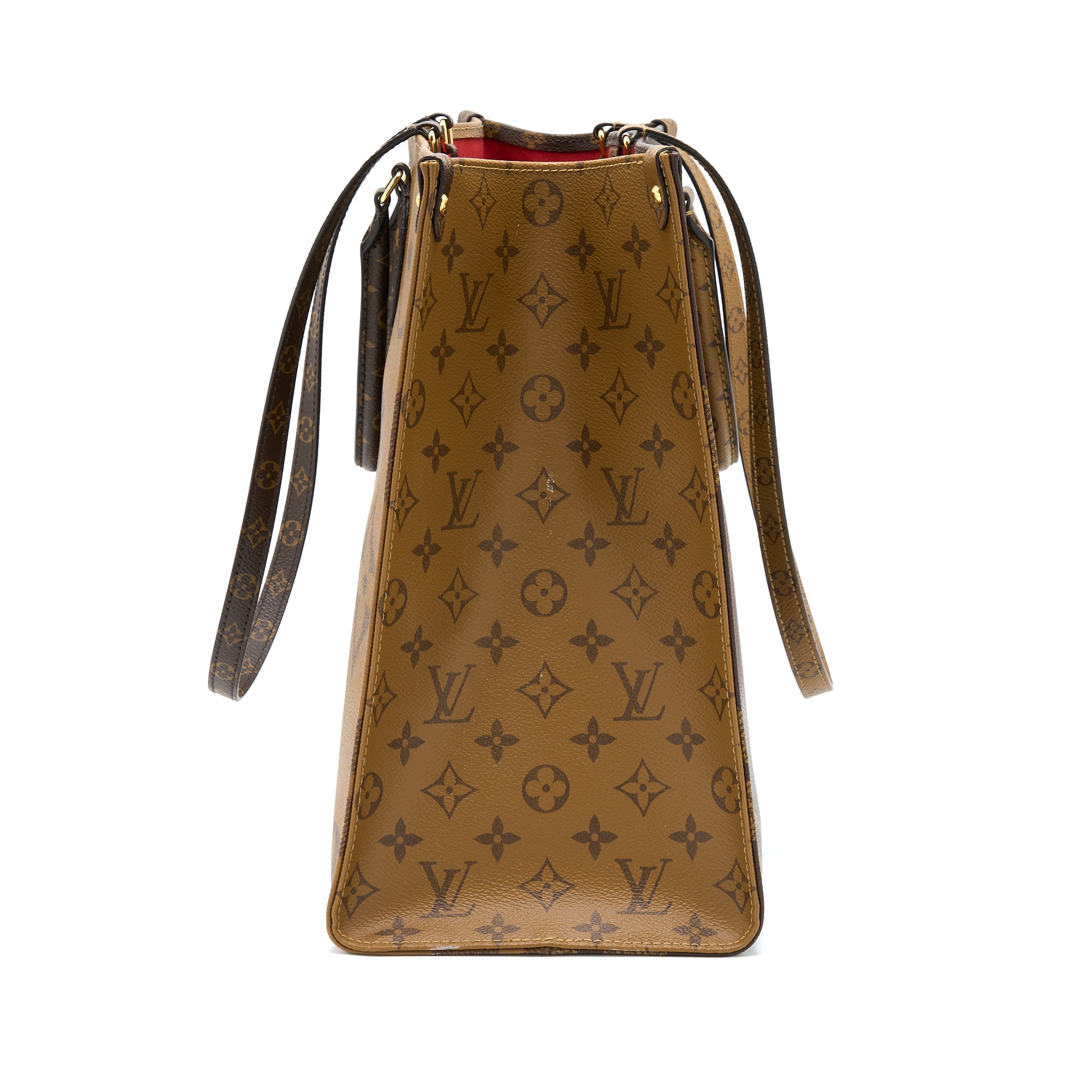 LOUIS VUITTON ON THE GO GM MONOGRAM REVERSE CANVAS GHW