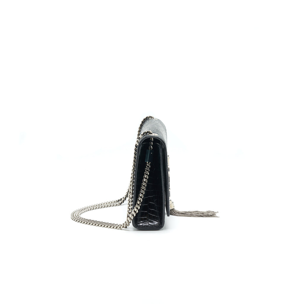 SAINT LAURENT /YSL KATE MEDIUM CHAIN BAG WITH TASSEL BLACK SHW