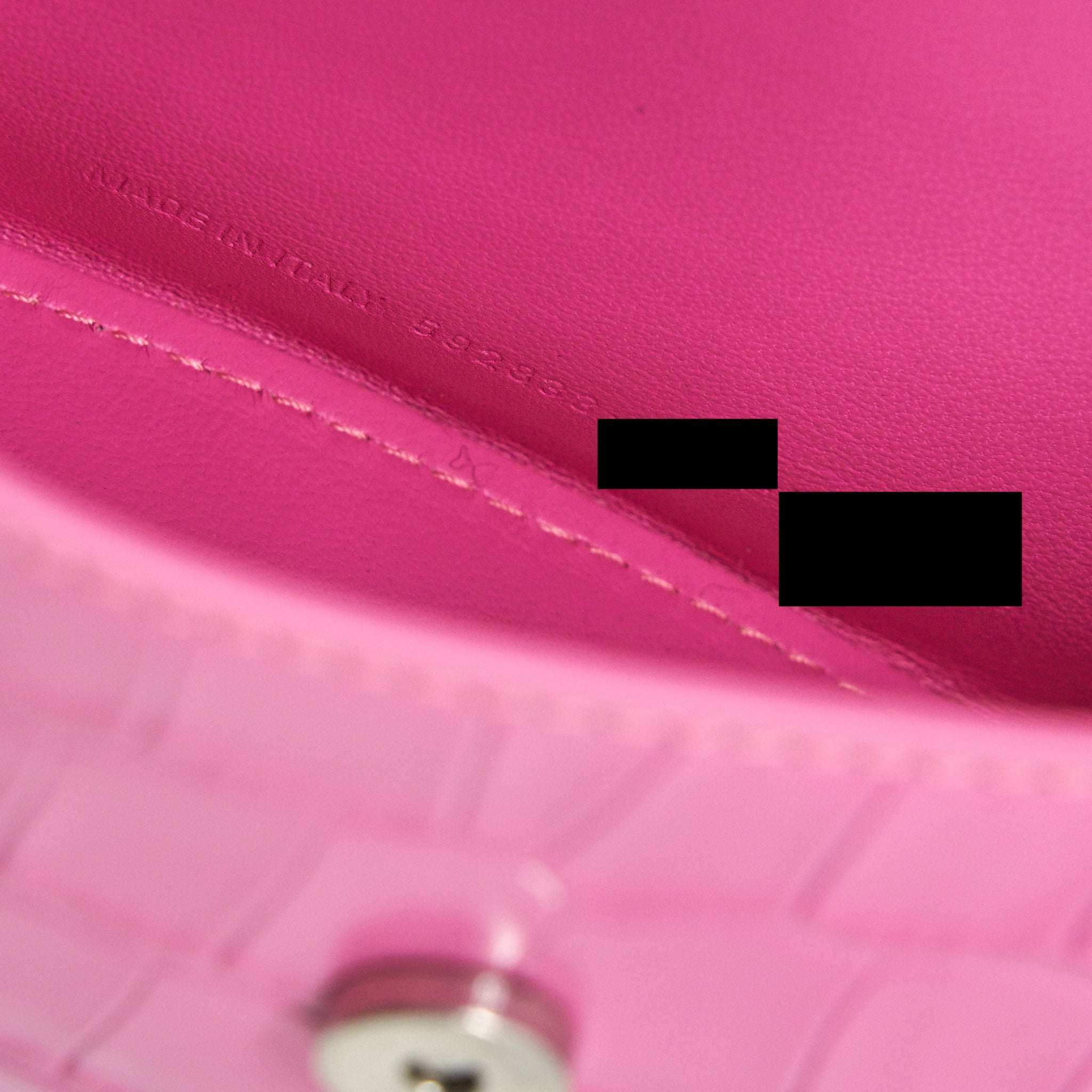 BALENCIAGA HOURGLASS XS CROC-EFFECT LEATHER TOTE PINK