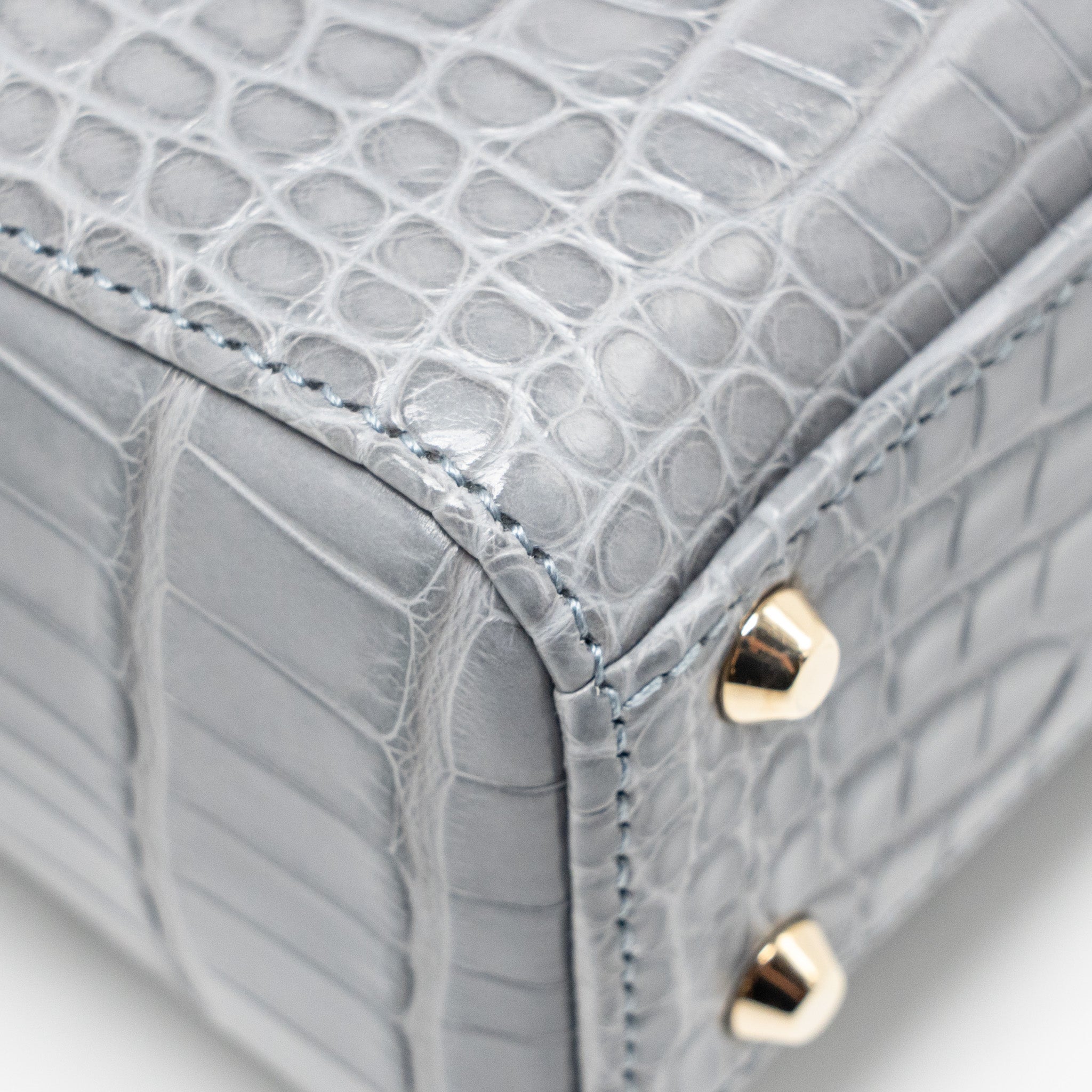 DIOR MINI LADY DIOR ALLIGATOR MISSISSIPPIENSIS GREY LGHW