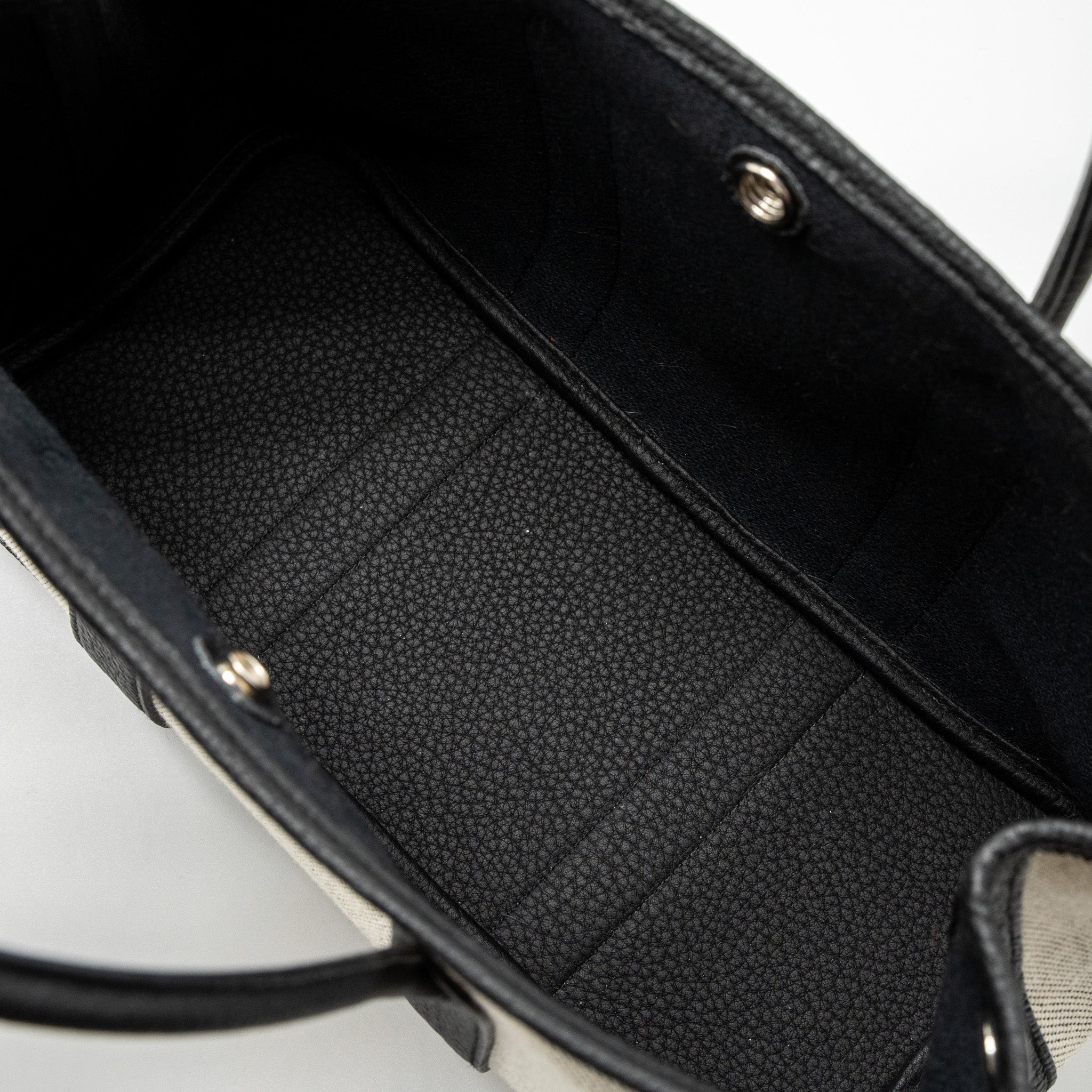HERMES GARDEN PARTY 30 CANVAS/NEGONDA ECRU/BLACK SHW
