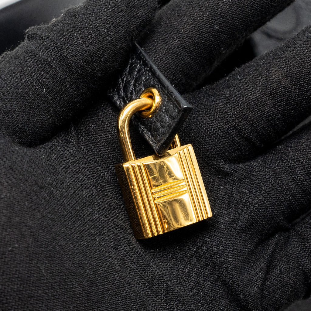 HERMES PICOTIN 22 LOCK BAG CLEMENCE BLACK GHW