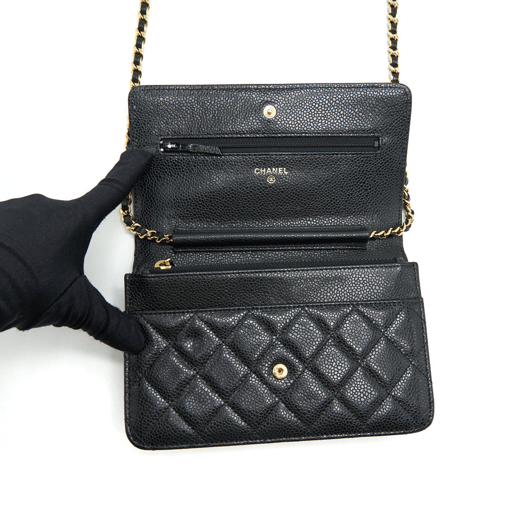 CHANEL WALLET ON CHAIN CAVIAR BLACK GHW