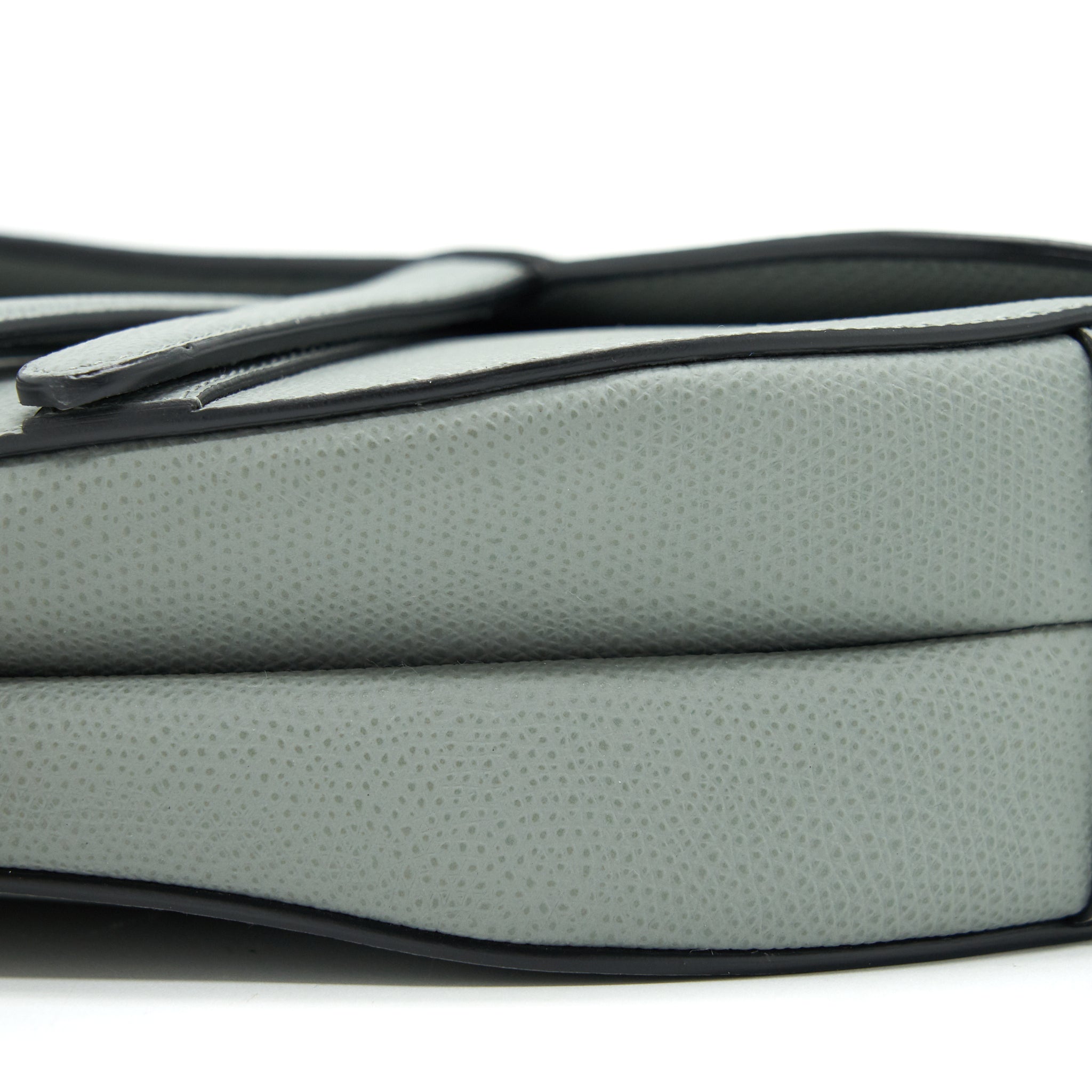 DIOR MEDIUM SADDLE BAG GRAINED CALFSKIN GREY WITH DIOR CANVAS SHOULDER STRAP