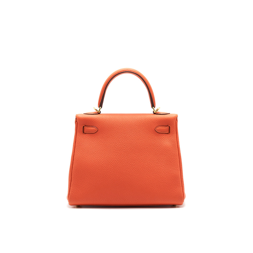 HERMES KELLY25 9J FEU GHW TOGO LEATHER