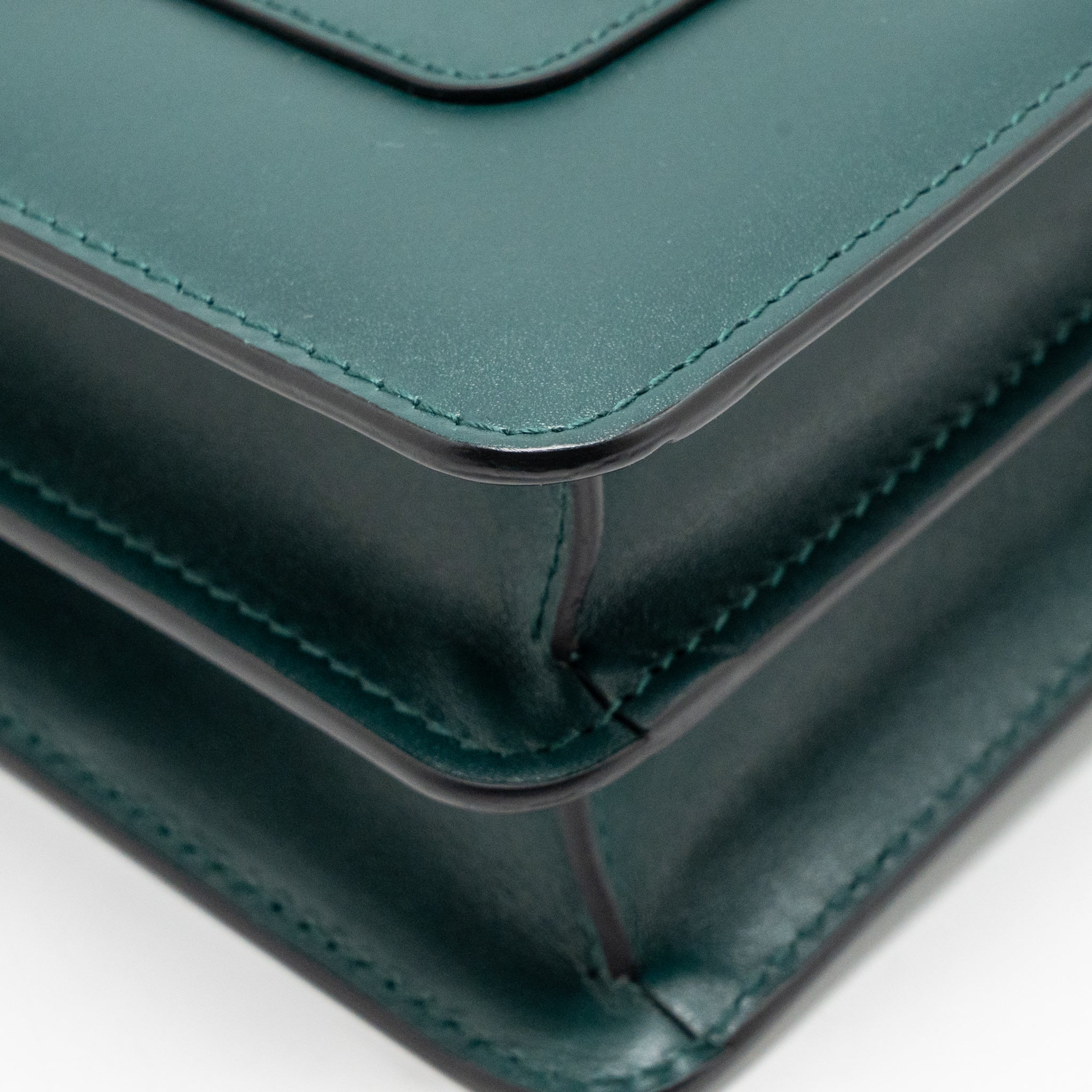 BVLGARI SERPENTI FOREVER FLAP BAG CALFSKIN GREEN LGHW