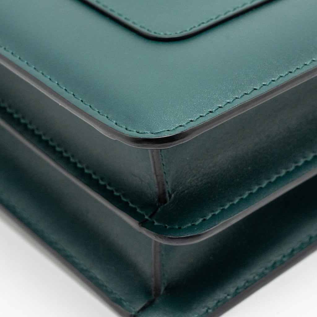 BVLGARI SERPENTI FOREVER FLAP BAG CALFSKIN GREEN LGHW