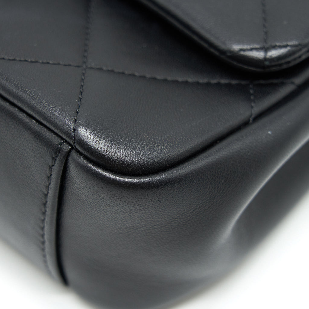 CHANEL 20P A REAL CLUTCH FLAP BAG BLACK