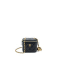 CHANEL 22A PEARL CRUSH MINI VANITY WITH CHAIN LAMBSKIN BLACK GHW