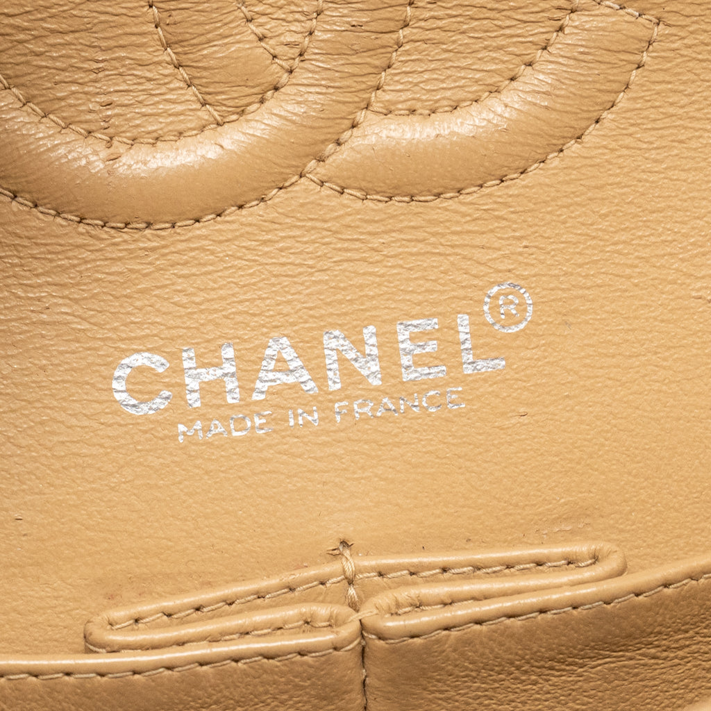 CHANEL SMALL CLASSIC DOUBLE FLAP BAG CAVIAR BEIGE SHW