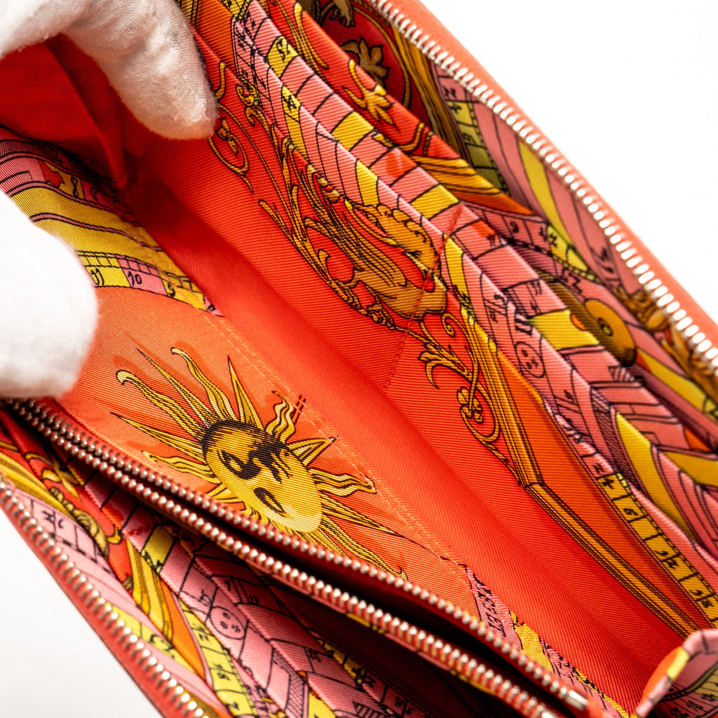 HERMES SILK IN CLASSIQUE LONG WALLET EPSOM/SILK ROSE JAIPUR SHW