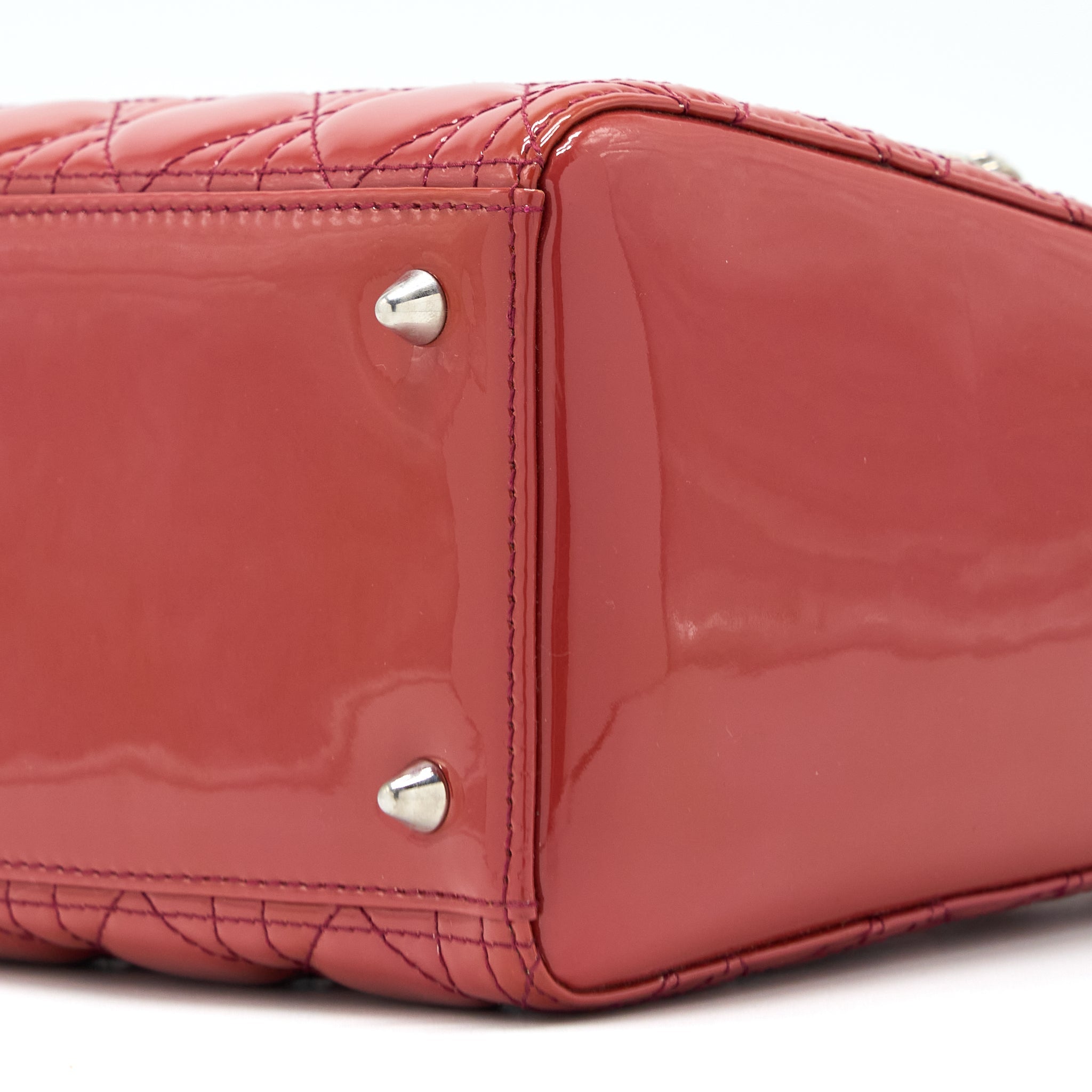 DIOR MEDIUM LADY DIOR PATENT ORANGE SHW