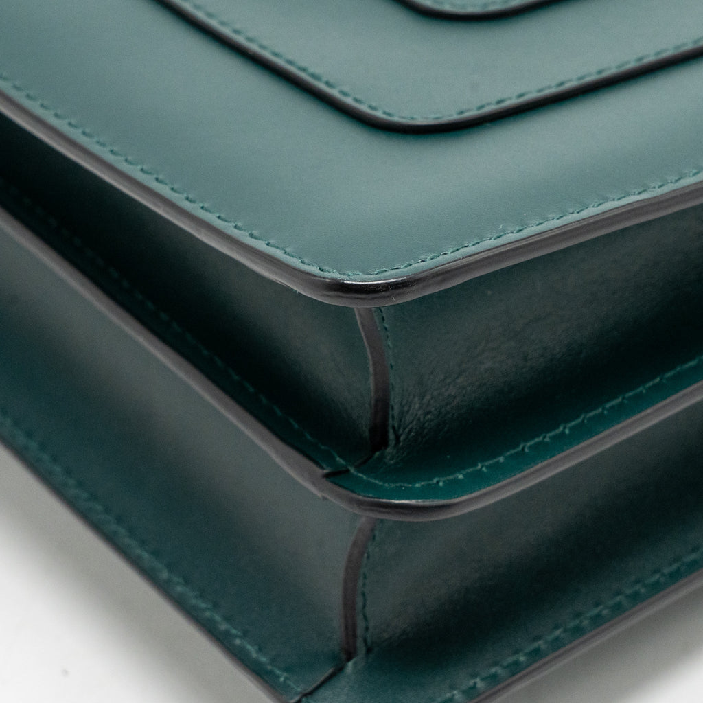 BVLGARI SERPENTI FOREVER FLAP BAG CALFSKIN GREEN LGHW