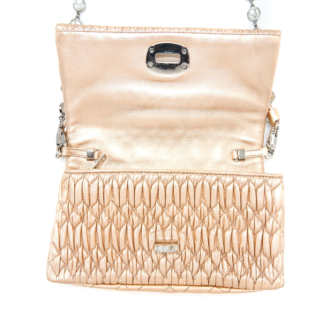 MIUMIU CRYSTAL SHOULDER BAG NAPPA CIPRIA LAME SHW