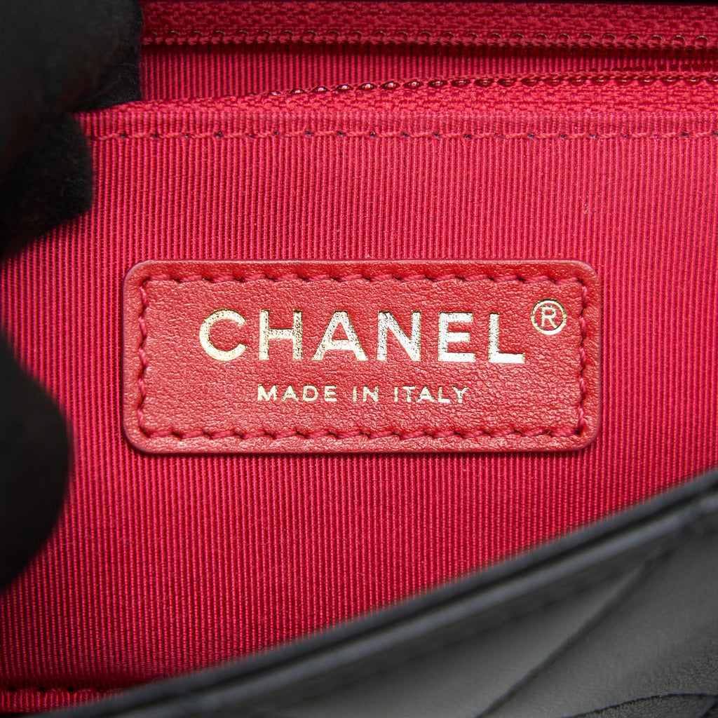 CHANEL 20P A REAL CLUTCH FLAP BAG BLACK