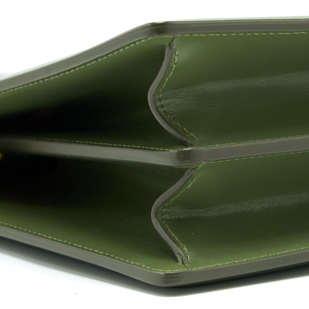 CELINE MEDIUM CLASP BAG CALFSKIN GREEN GHW