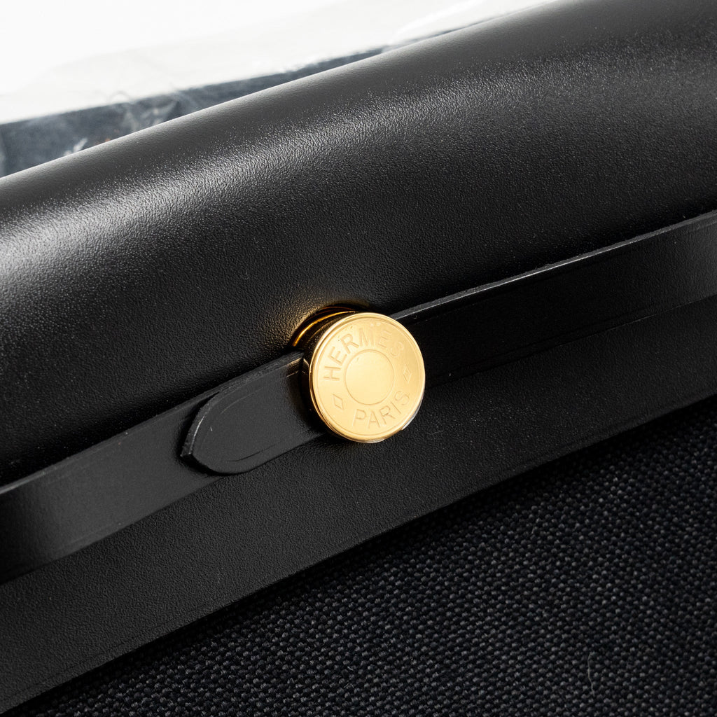 HERMES HERBAG MINI CANVAS/HUNTER BLACK GHW