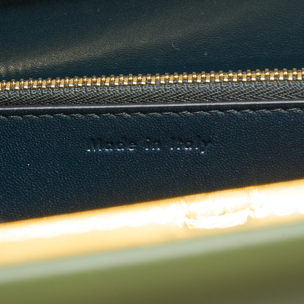 CELINE MEDIUM CLASP BAG CALFSKIN GREEN GHW