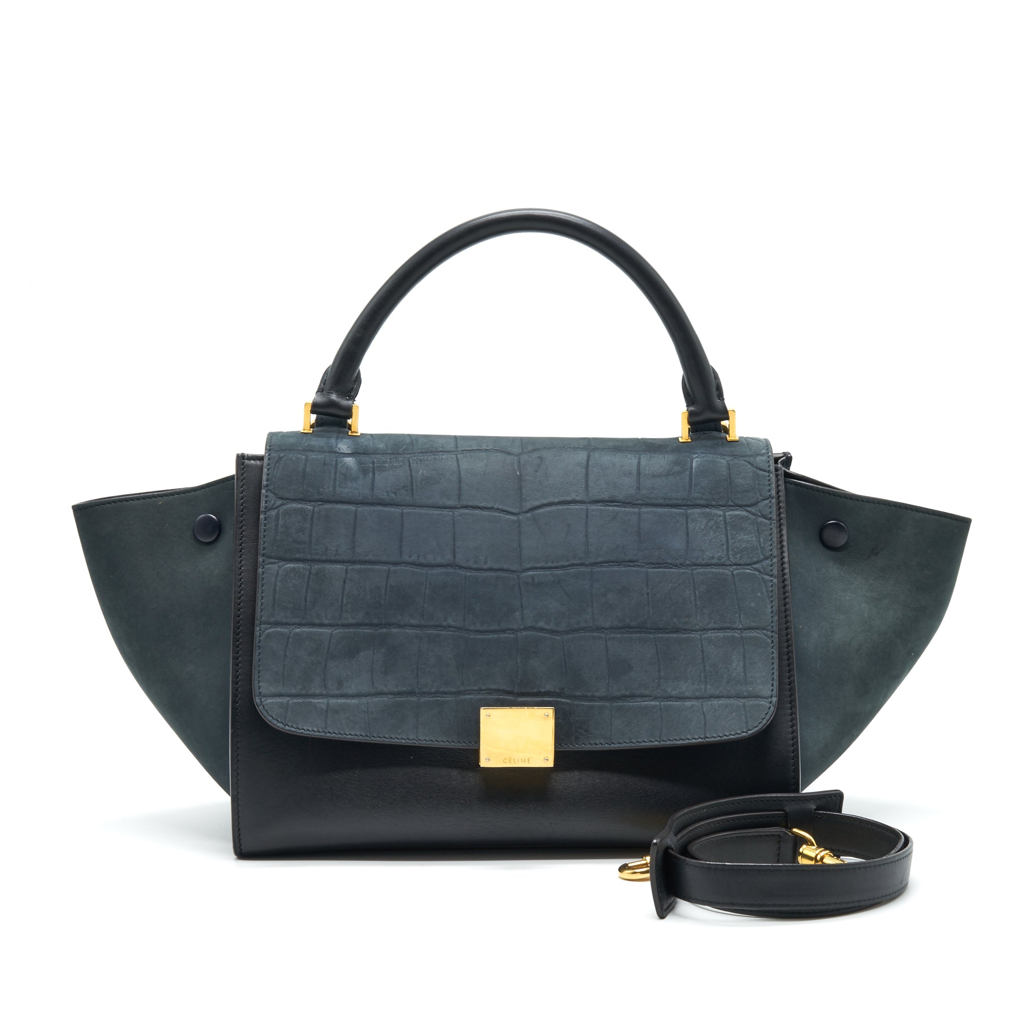 CELINE TRAPEZE BAG DEEP GREY / BLACK GHW