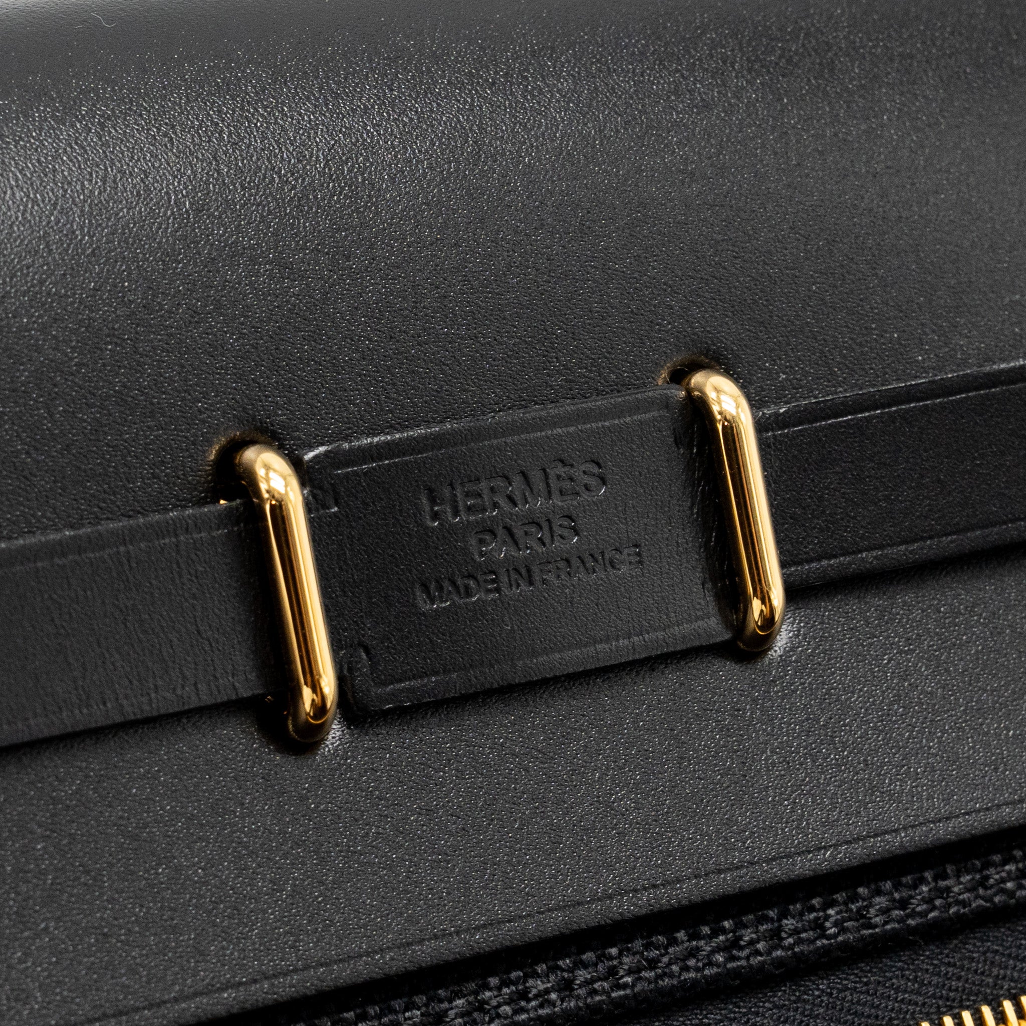 HERMES HERBAG MINI CANVAS/HUNTER BLACK GHW