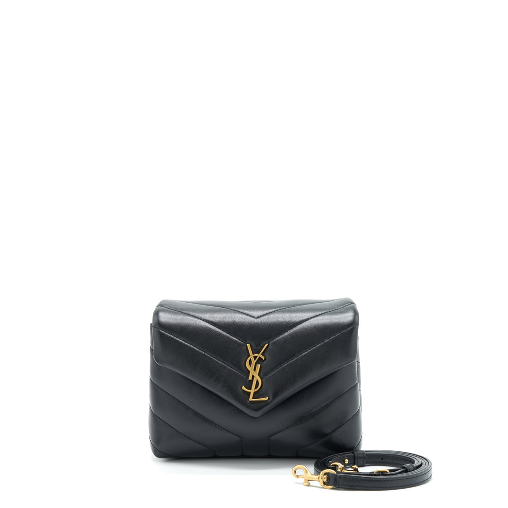 SAINT LAURENT/ YSL TOY LOULOU BAG QUILTED BLACK GHW