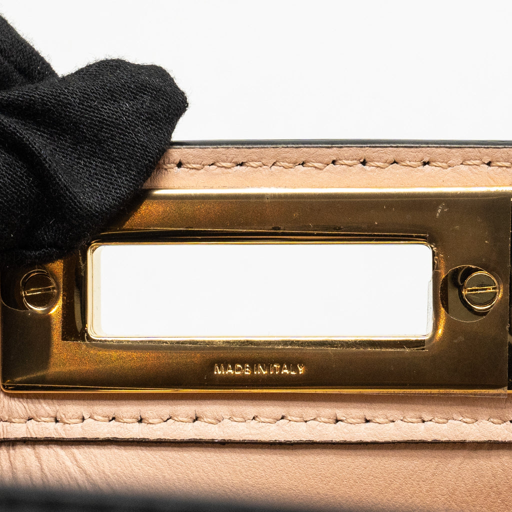 FENDI ISEEU MEDIUM PEEKABOO CALFSKIN BLACK/LIGHT PINK GHW