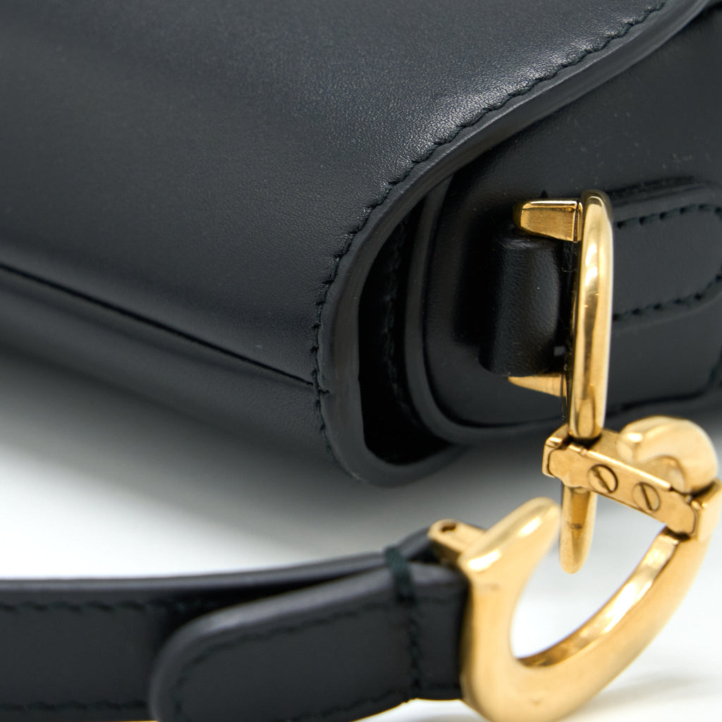 DIOR MINI SADDLE BAG CALFSKIN BLACK GHW