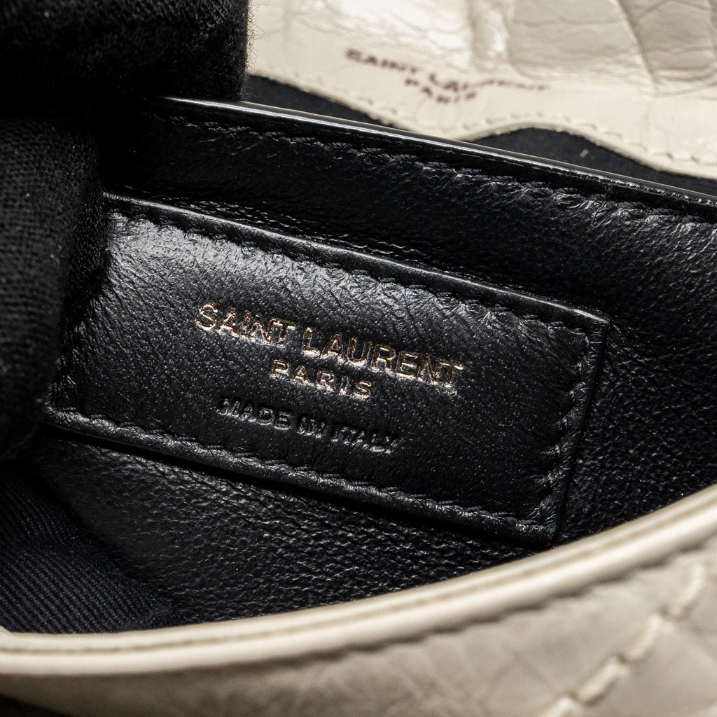 SAINT LAURENT/YSL NIKI BABY FLAP BAG CALFSKIN WHITE SHW
