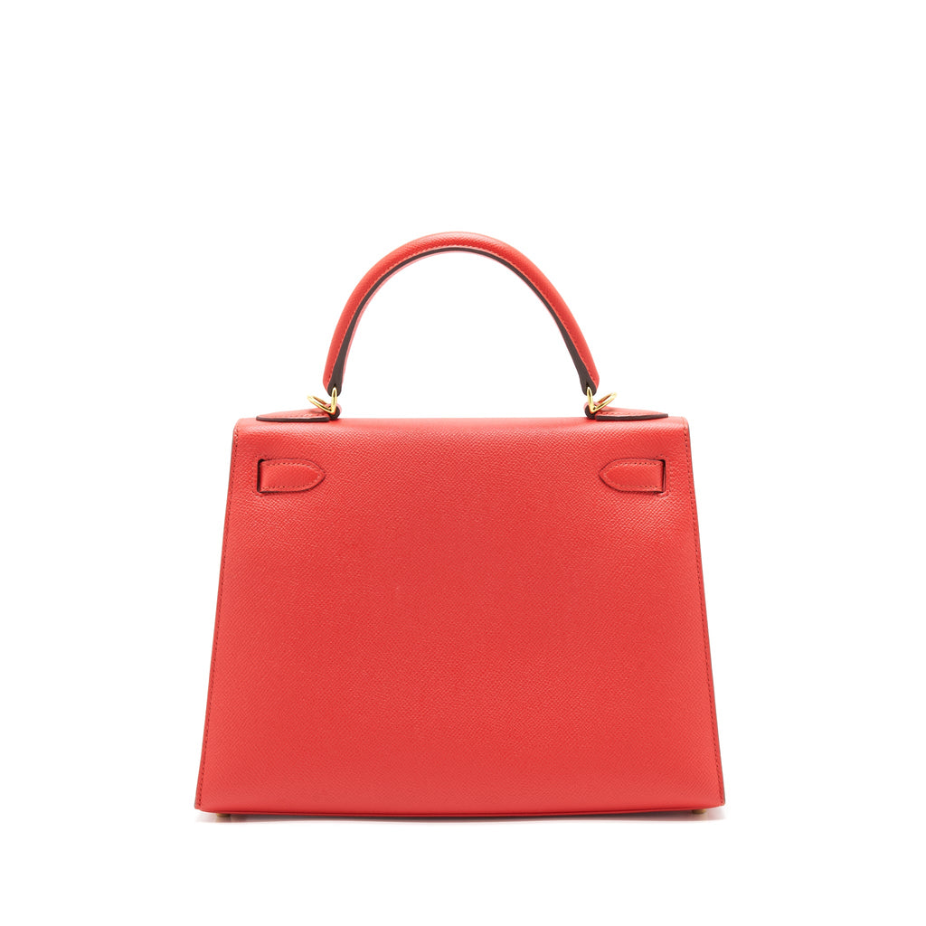 HERMES KELLY 28 ROUGE PIVOINE GHW