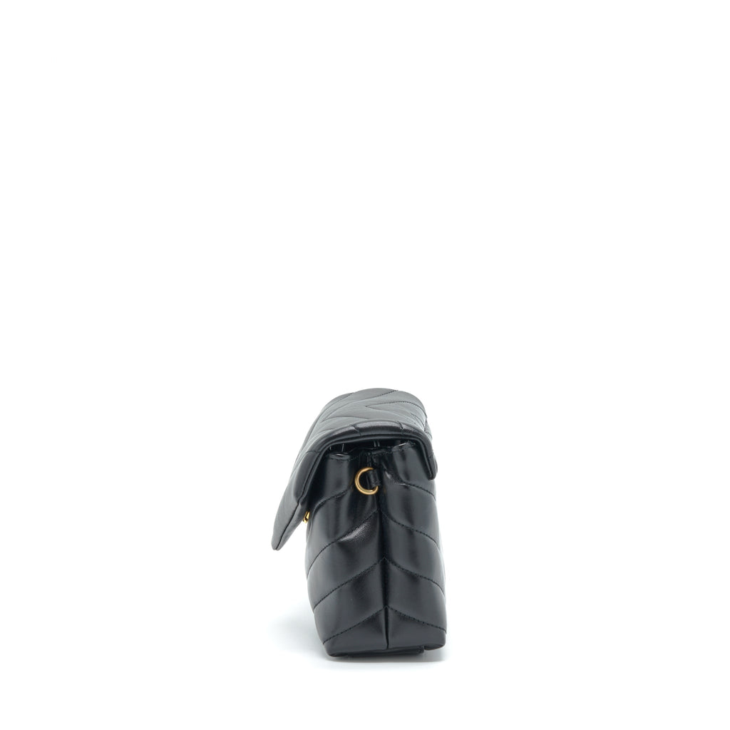 SAINT LAURENT/ YSL TOY LOULOU BAG QUILTED BLACK GHW