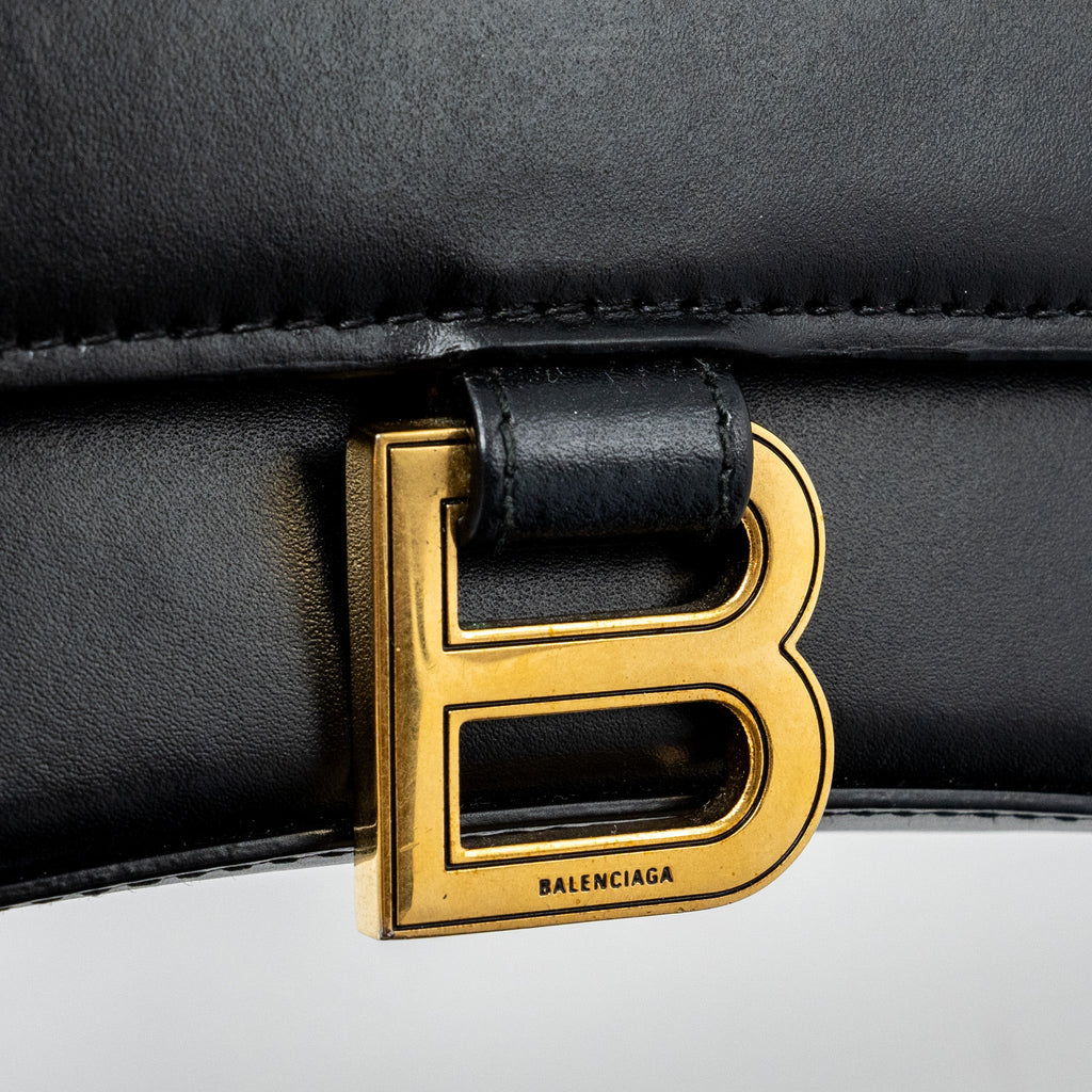 BALENCIAGA HOURGLASS S CALFSKIN BLACK GHW