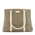 GUCCI TOTE BAG GG SUPREME CANVAS AND LEATHER SHW
