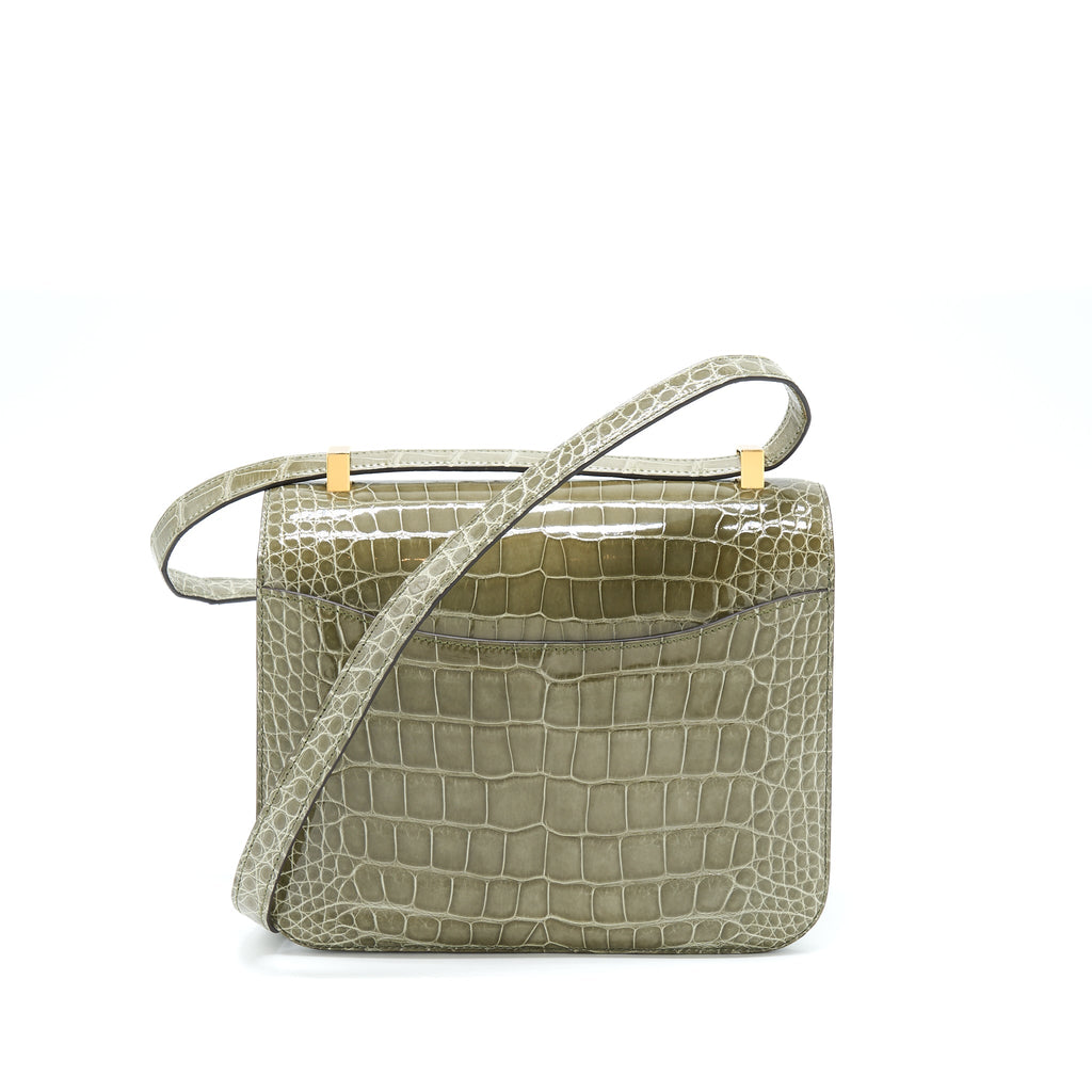 HERMES CONSTANCE 24 ALLIGATOR 81 GRIS TOURTERELLE GHW