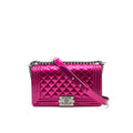 CHANEL MEDIUM LEBOY BAG METALLIC PINK SHW