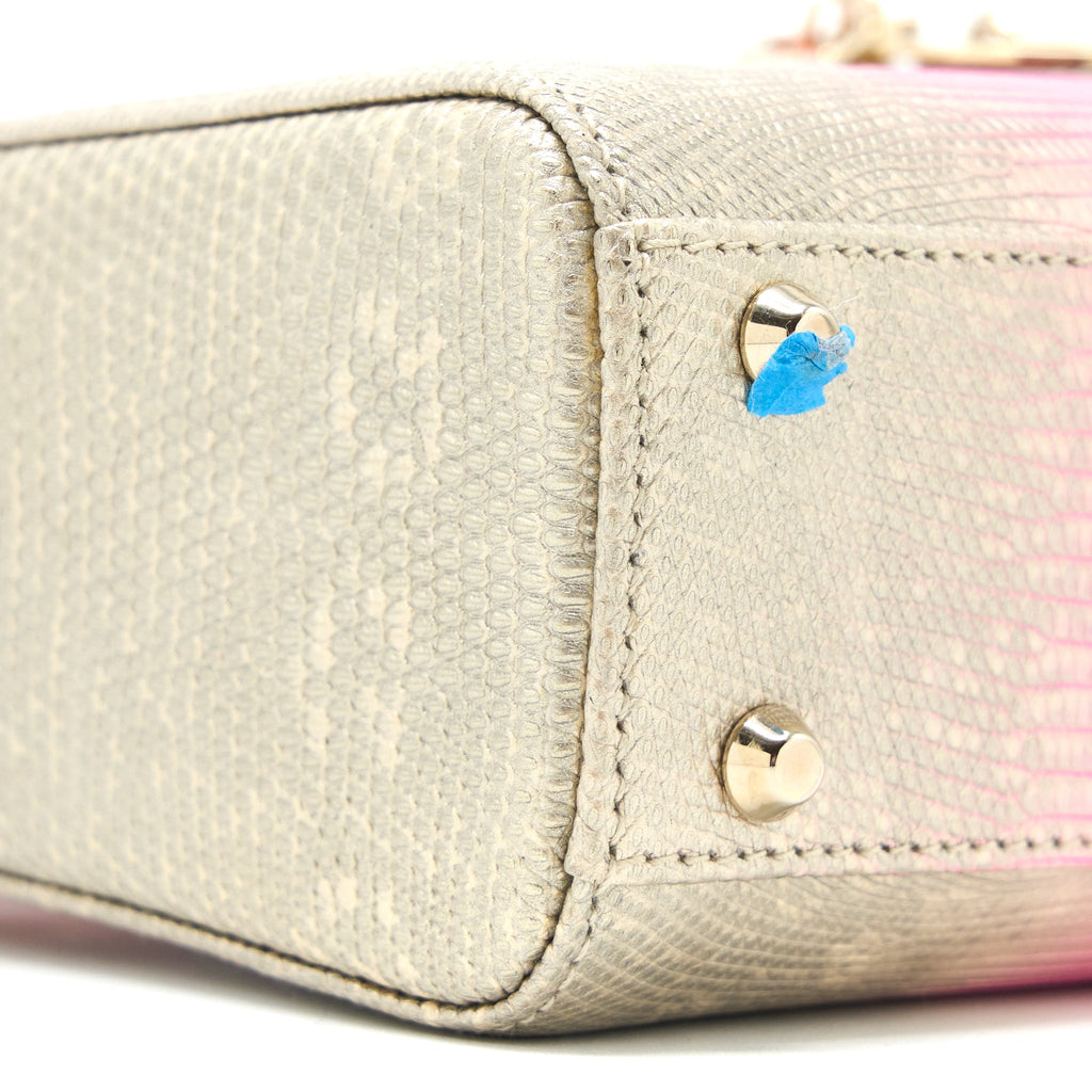DIOR MINI LADY DIOR LIZARD PINK MULTICOLOUR LGHW