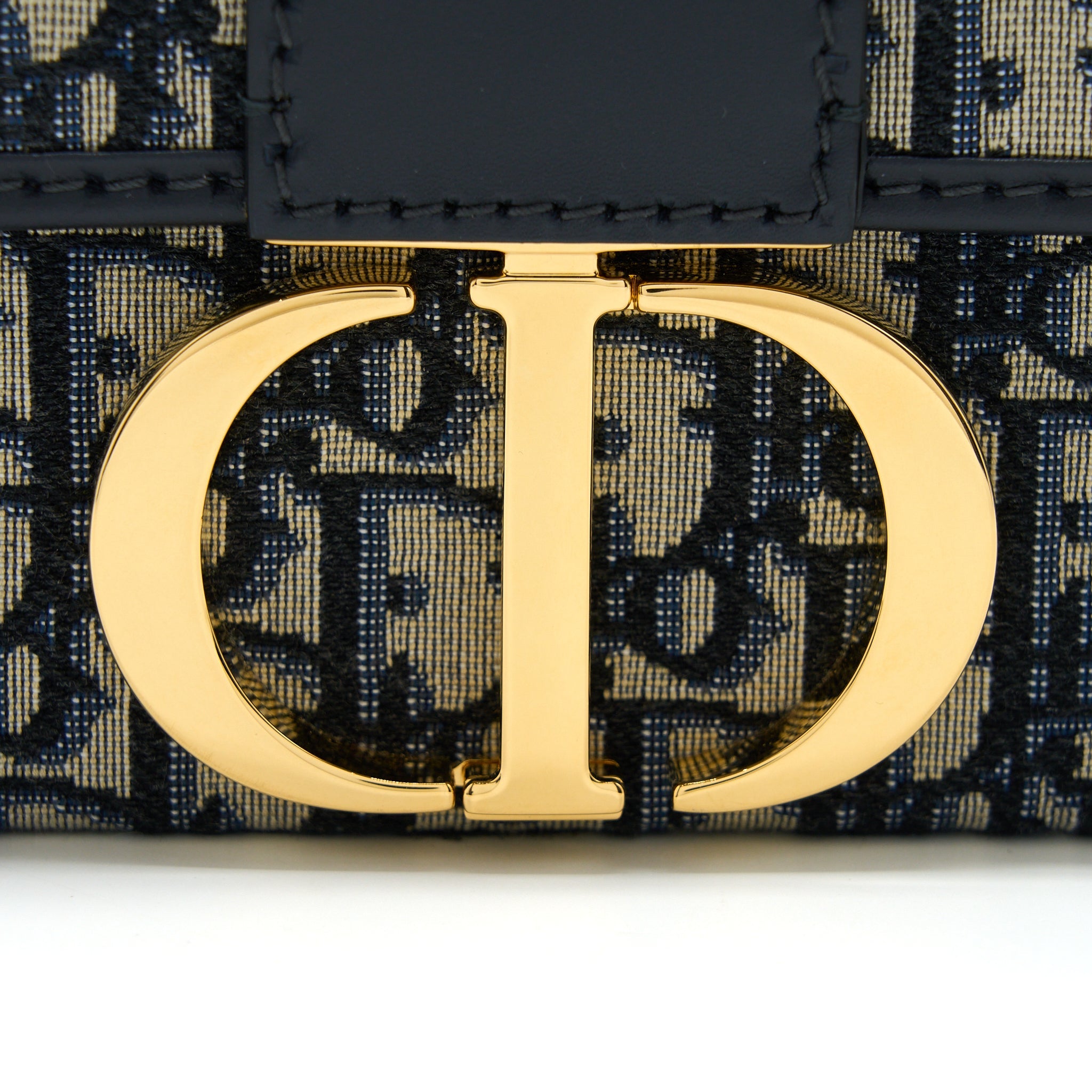 DIOR 30 MONTAIGNE MINI BOX BAG BLUE OBLIQUE GHW