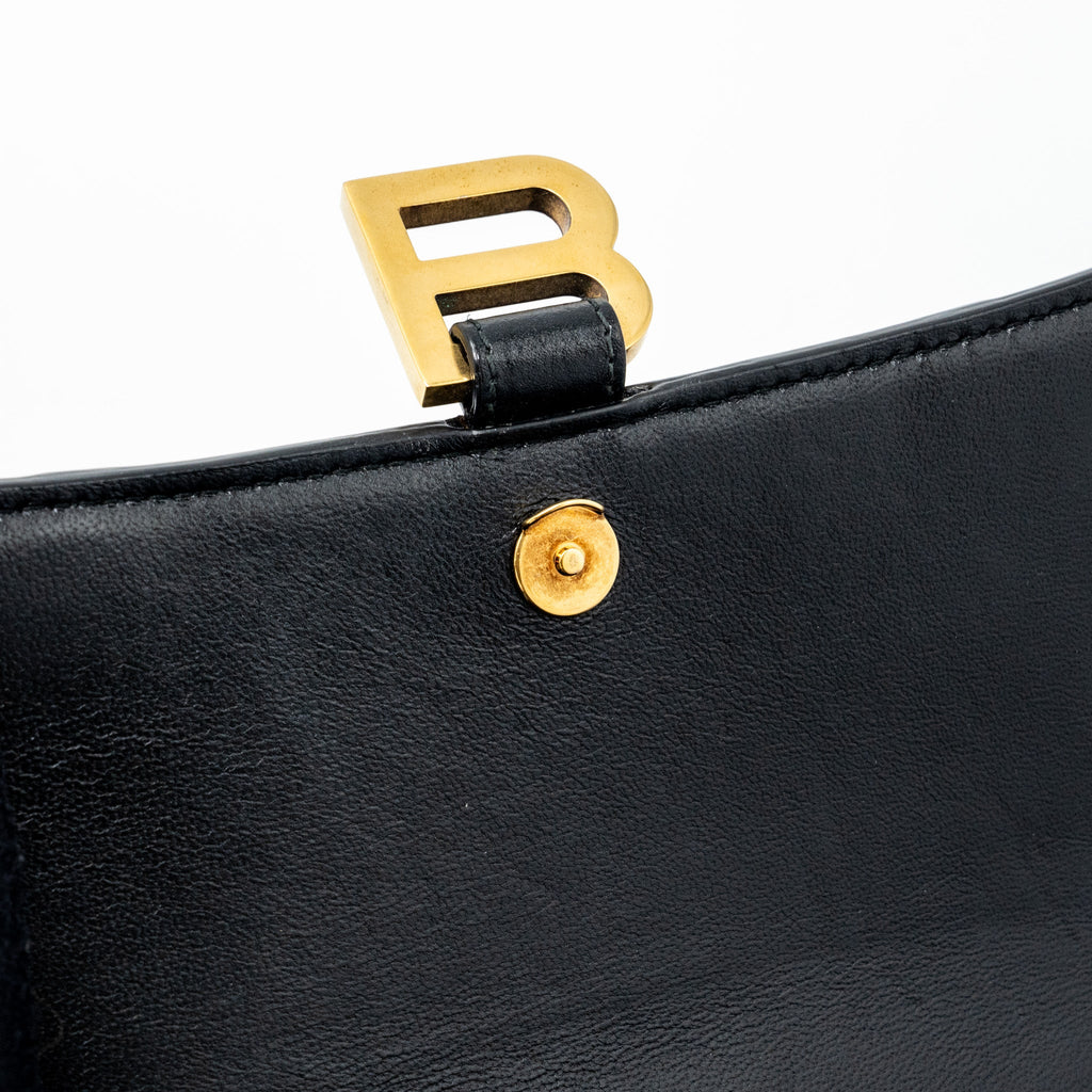 BALENCIAGA HOURGLASS S CALFSKIN BLACK GHW