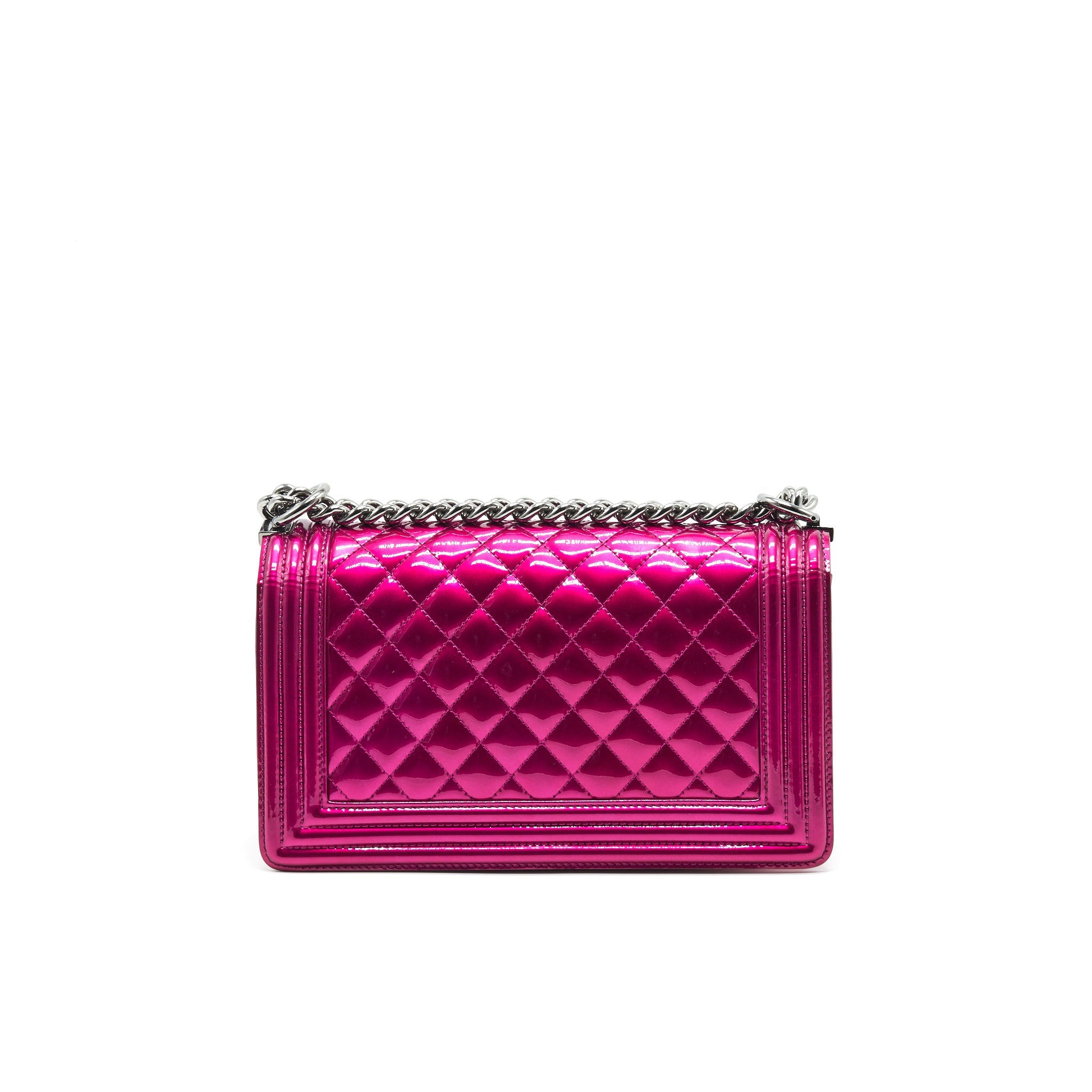 CHANEL MEDIUM LEBOY BAG METALLIC PINK SHW