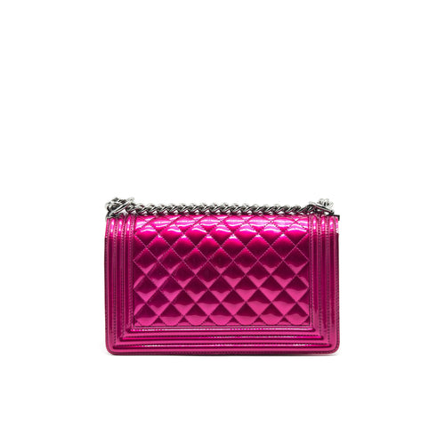 CHANEL MEDIUM LEBOY BAG METALLIC PINK SHW
