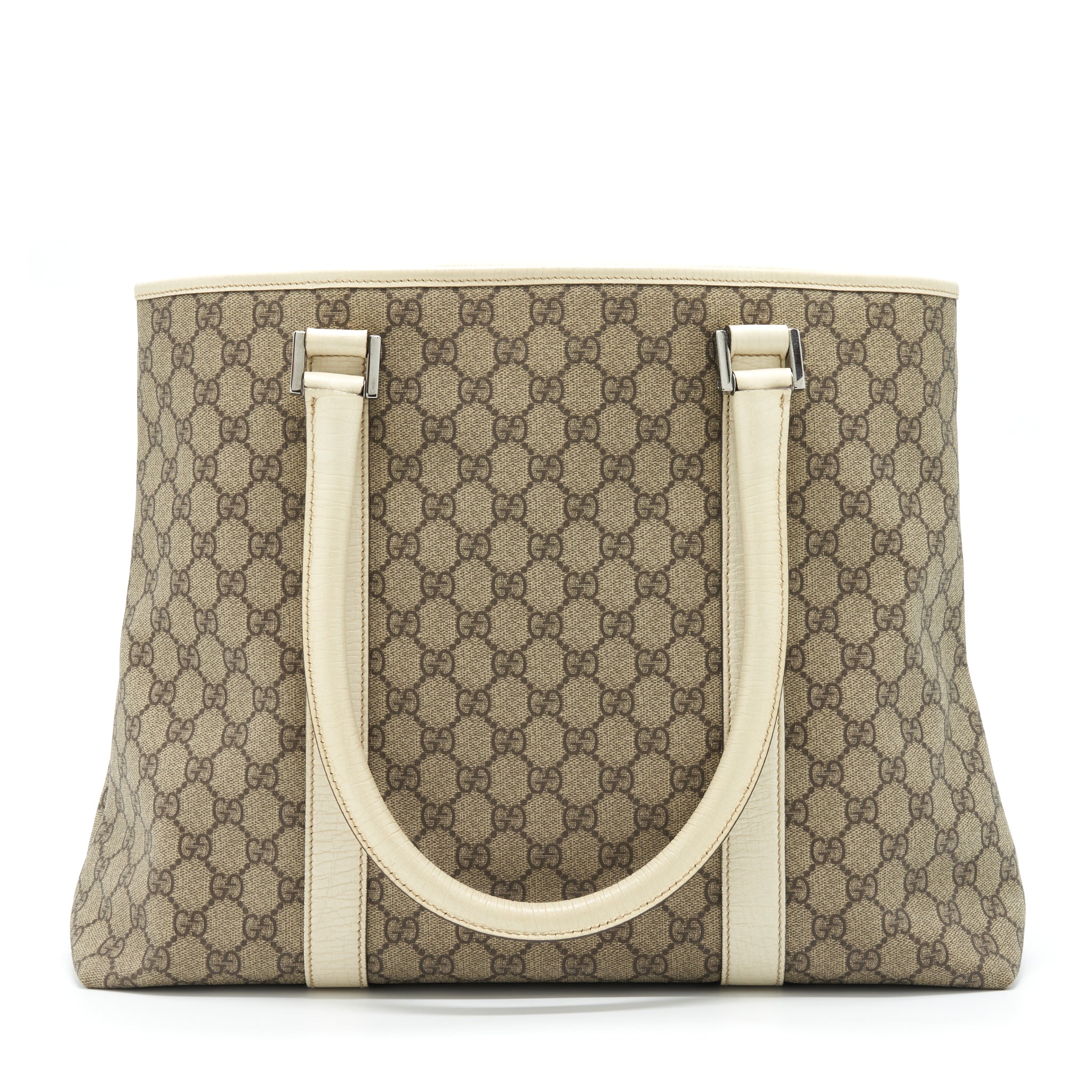 GUCCI TOTE BAG GG SUPREME CANVAS AND LEATHER SHW